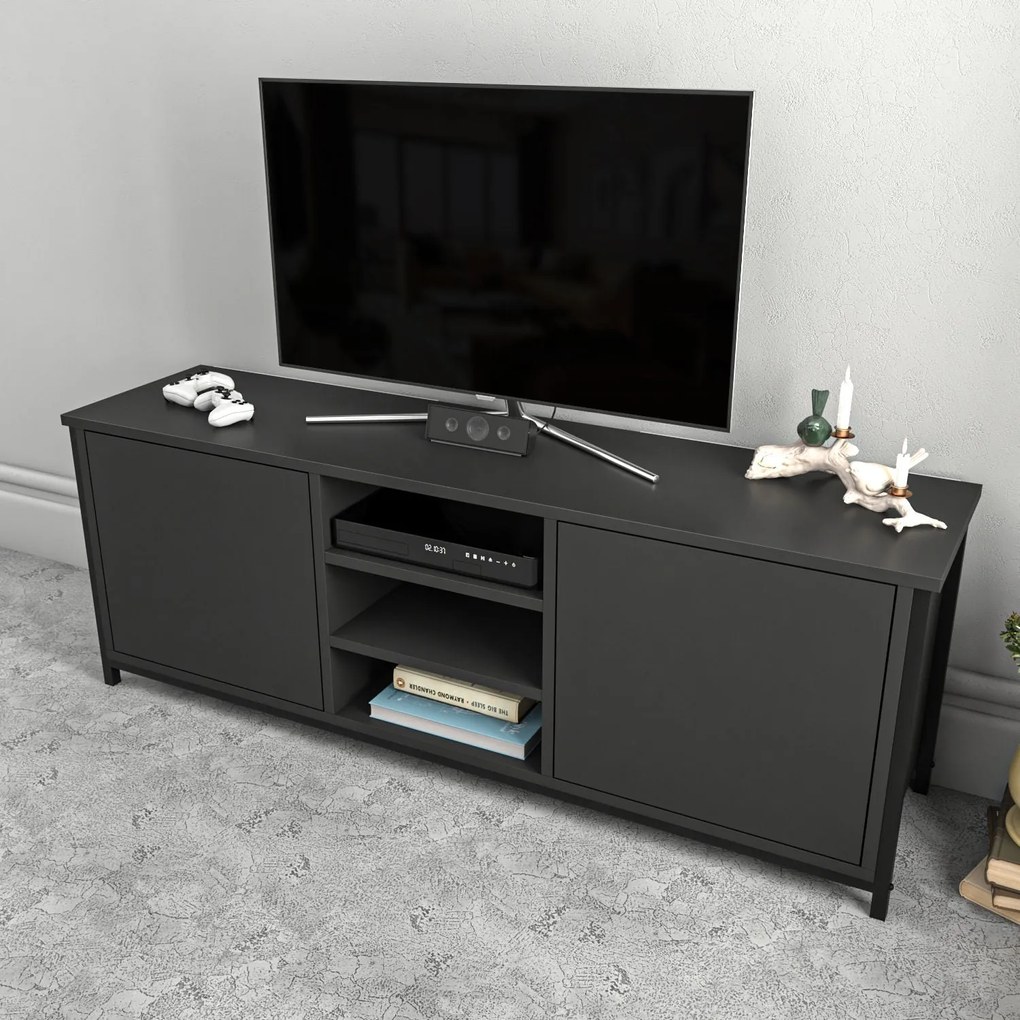 Móvel TV Otis – Preto Antracite – 140 cm x 35,3 cm x 50,8 cm