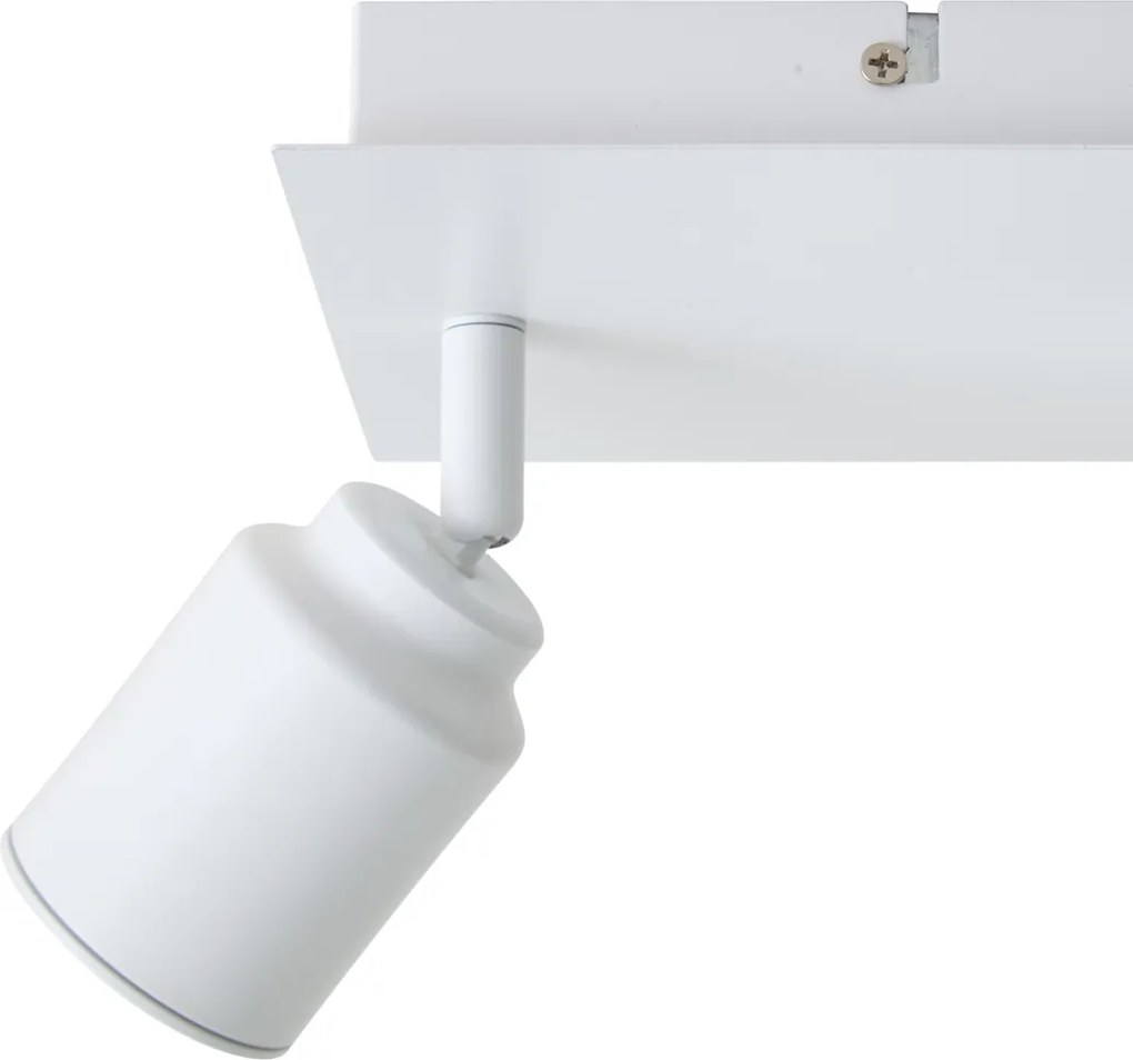 Foco de banheiro moderno branco quadrado 2 luzes IP44 - Ducha