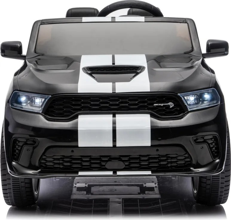 Carro elétrico para Crianças 2 a 5 anos, 12V Dodge Durango Rodas de espuma EVA, assento Couro ecológico e Comando Preto
