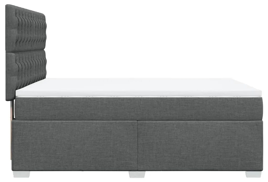 Cama com molas/colchão 140x200 cm tecido cinzento-escuro