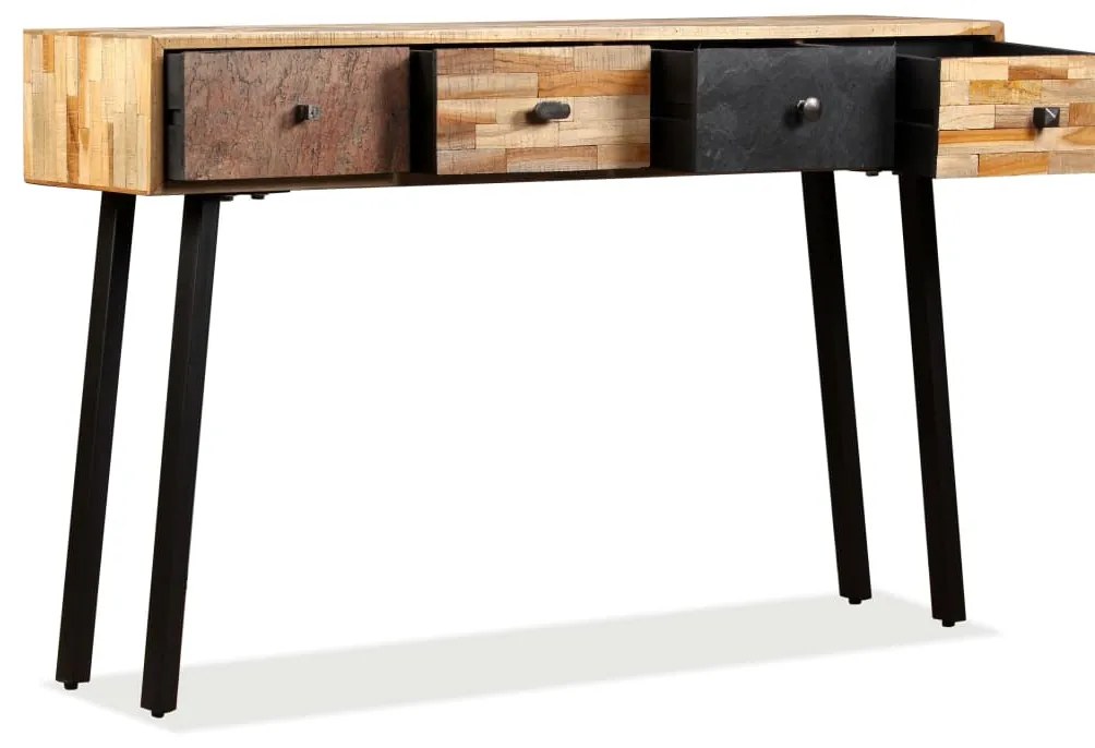 Mesa consola teca reciclada maciça 120x30x76 cm