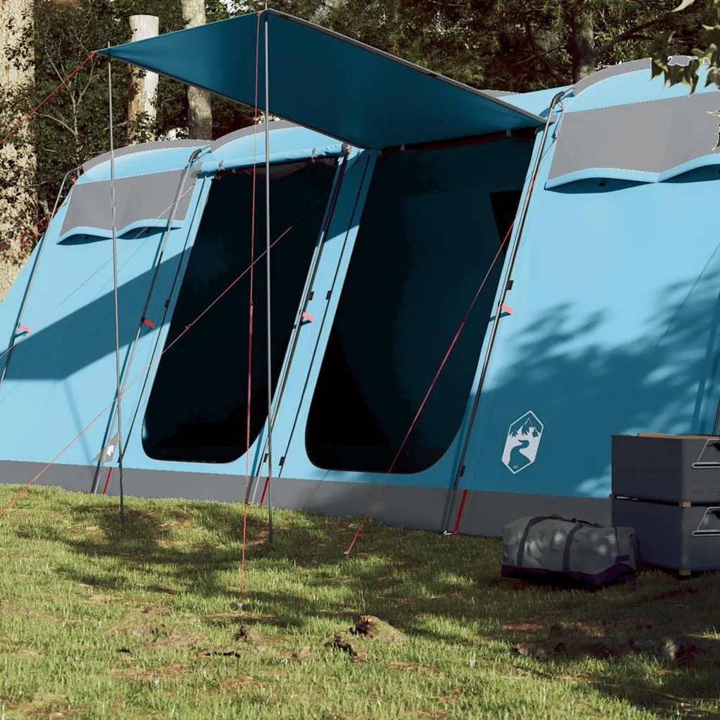 Tenda familiar túnel para 10 pessoas impermeável azul