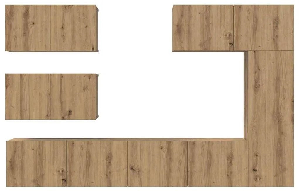 Conjunto de móvel de TV com prateleira Outros 6 pcs carvalho artisiano