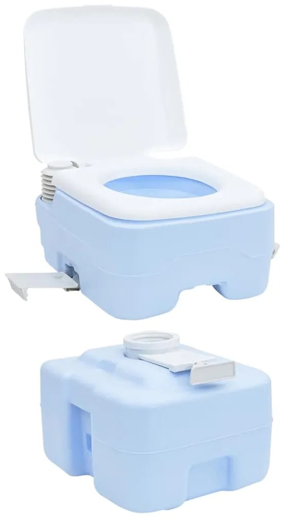 Luz de Casa de Banho Portátil vidaXL Azul e Branca Plástico 20 L