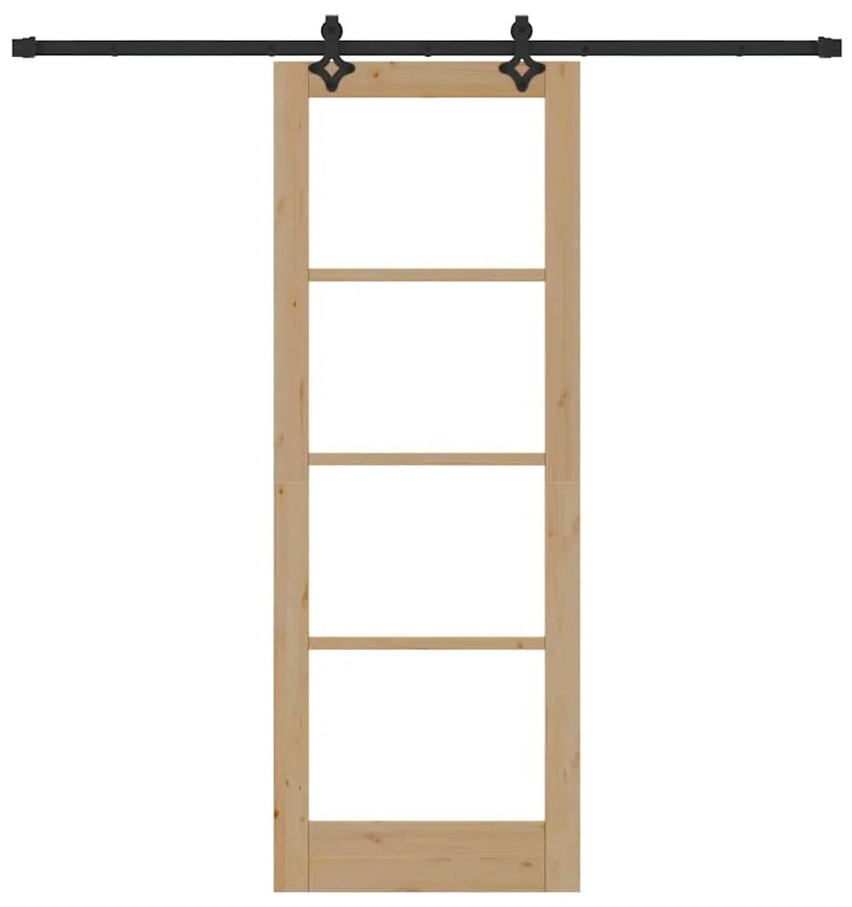 Conjunto de Porta Deslizante vidaXL com Kit de Hardware 78x211 cm Made