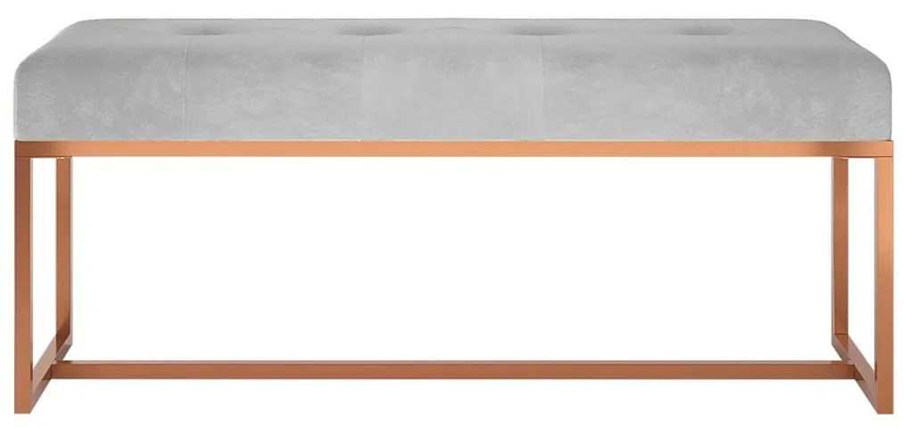 Banco 110x36x45 cm veludo cinzento