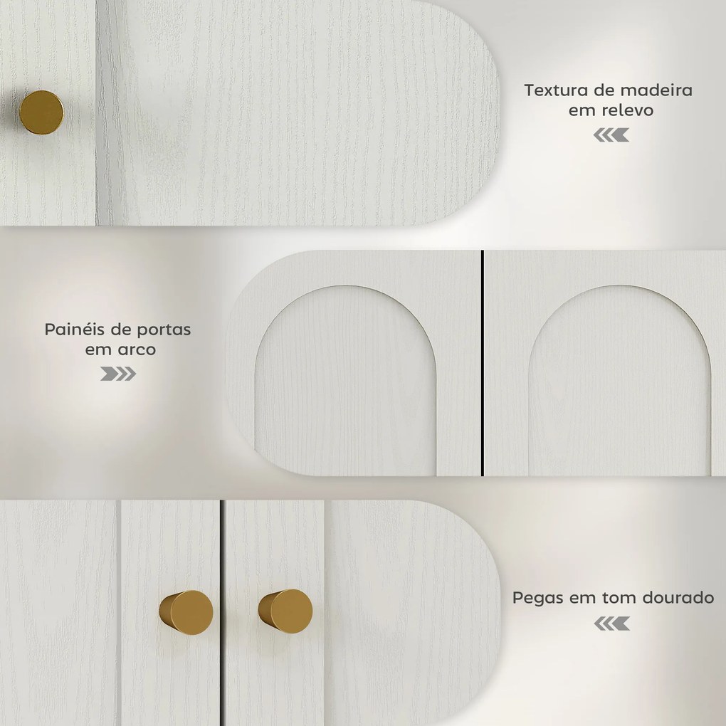 Armário de Casa de Banho de Parede Móvel de Casa de Banho Suspenso com Prateleiras 2 Portas com Desenho em Arco 60x20x60 cm Branco