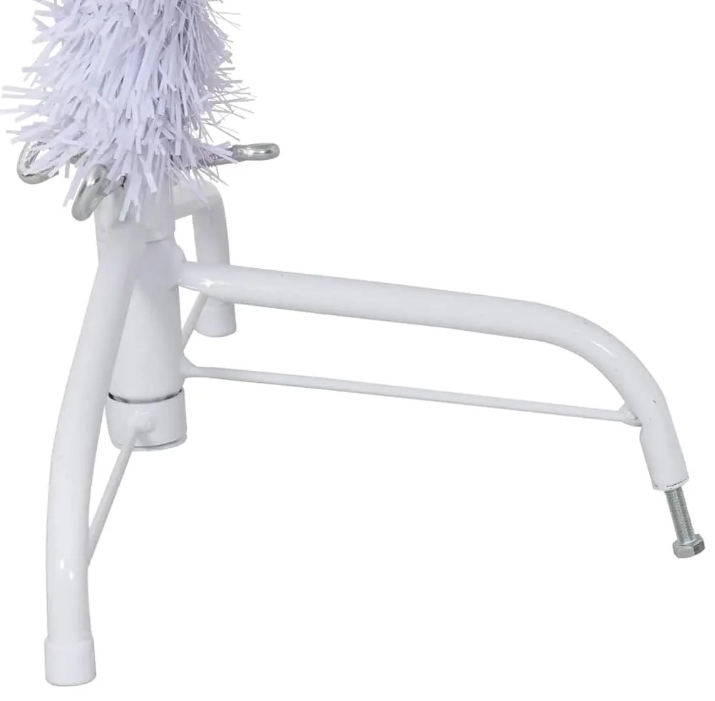 Meia árvore de Natal artificial com suporte 150 cm PVC branco