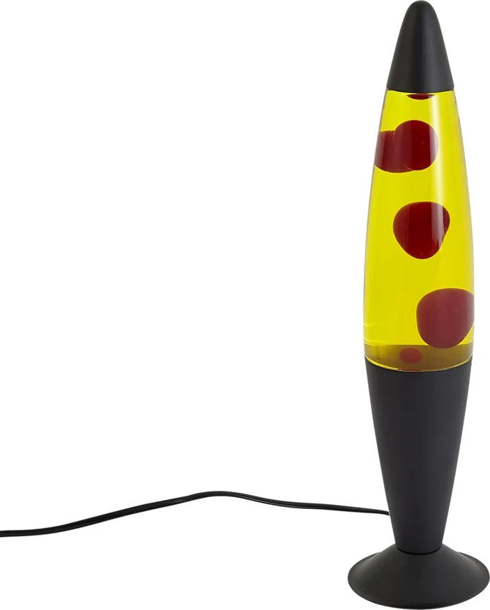 Candeeiro de Lava Amarelo com Cera Vermelha incl. LED - Molten Lava