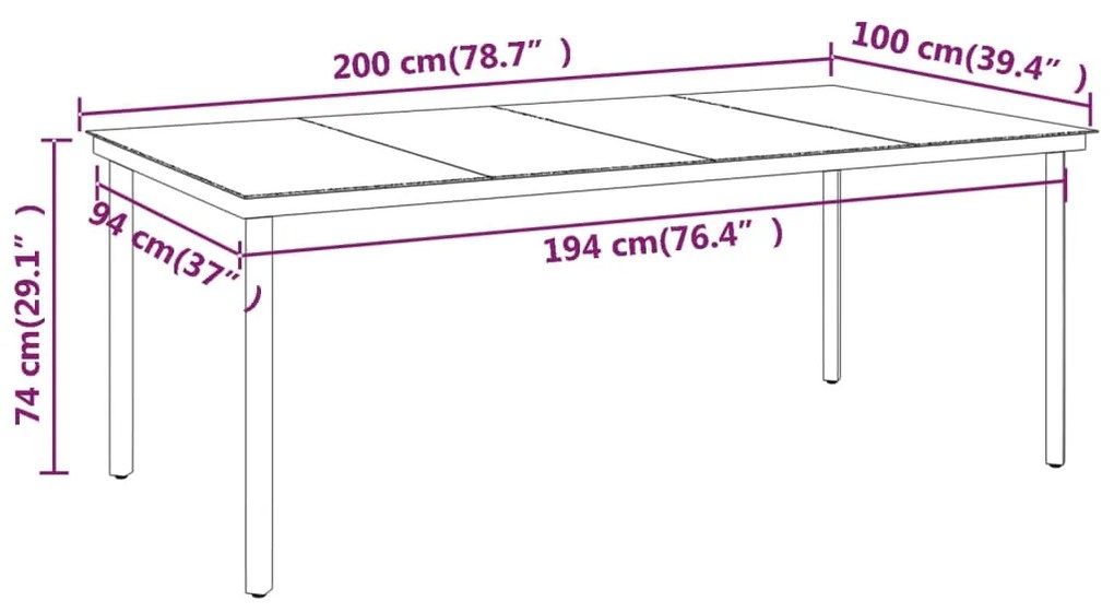 7 pcs conjunto de jantar para jardim preto