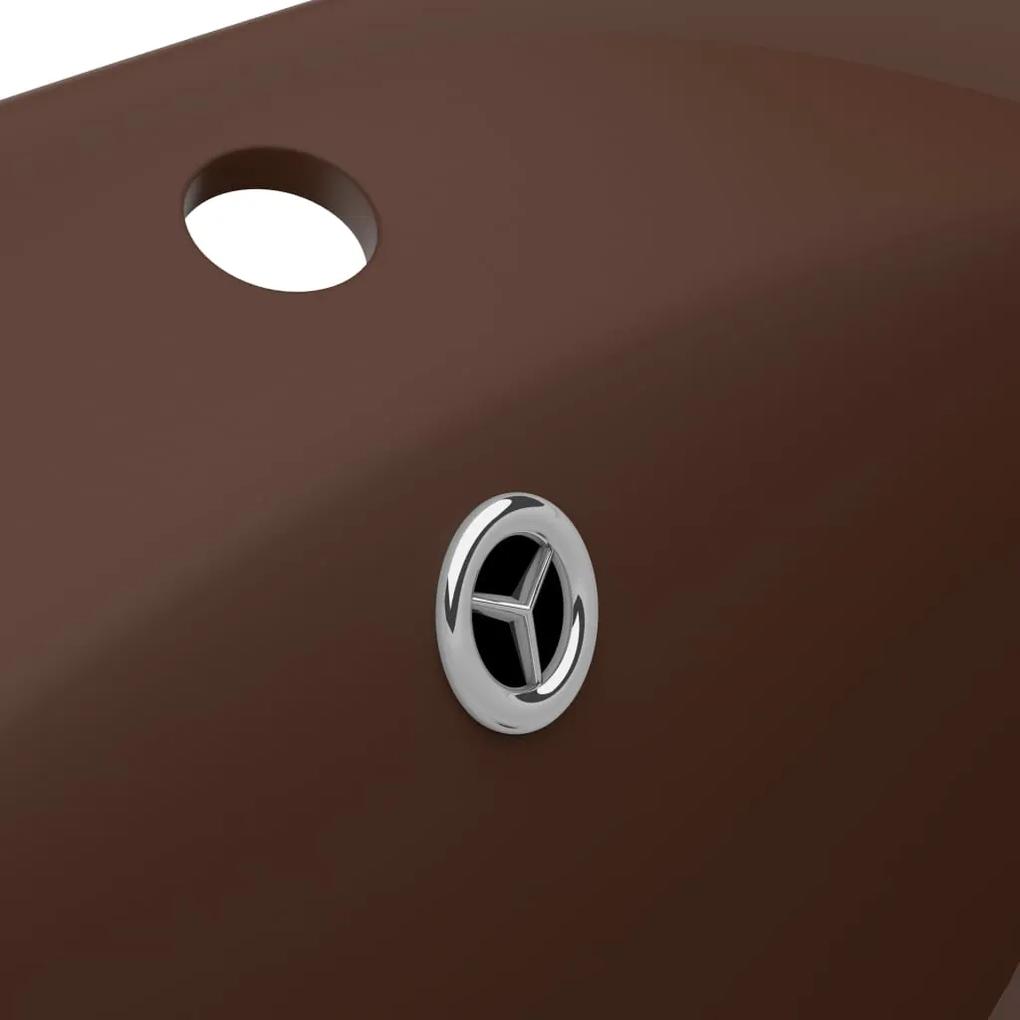 Lavatório luxuoso oval 58,5x39 cm cerâmica castanho-escuro mate