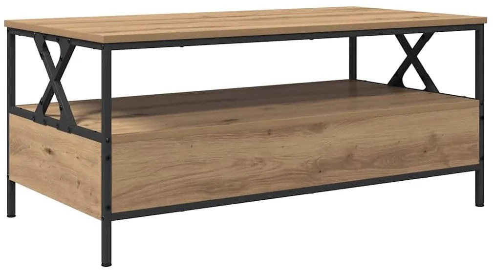 Mesa de centro com gaveta carvalho artisiano 100 x 51 x 45 cm
