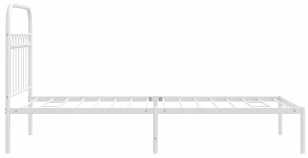 Estrutura de cama com cabeceira 90x190 cm metal branco