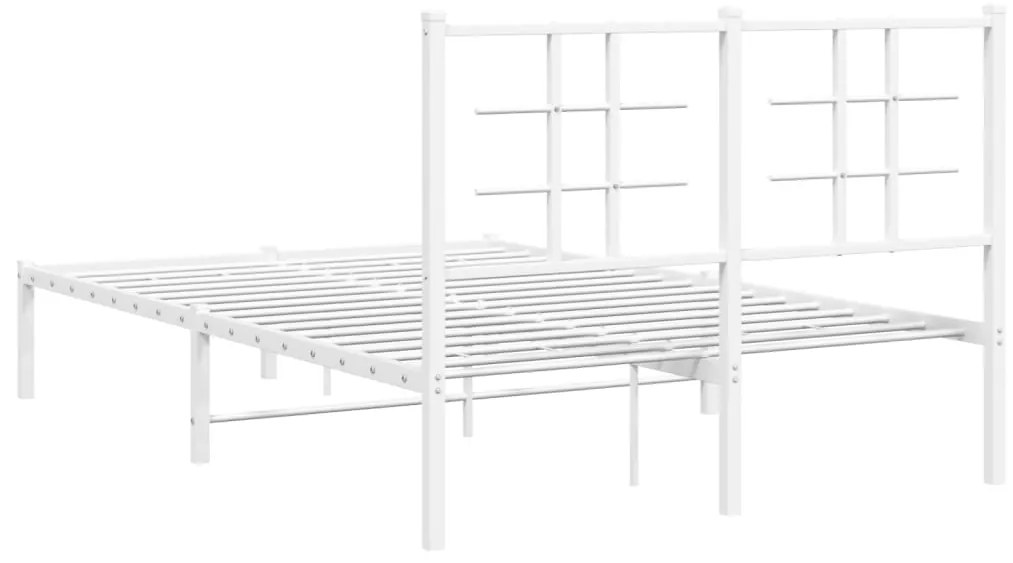 Estrutura de cama com cabeceira 120x200 cm metal branco