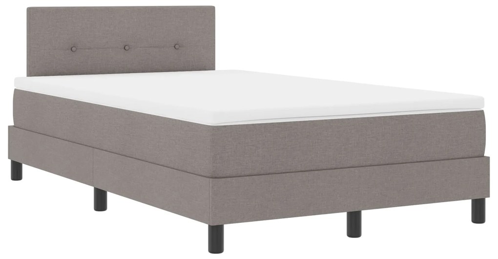 Cama Box Spring com Colchão Taupe 120x190 cm em Tecido
