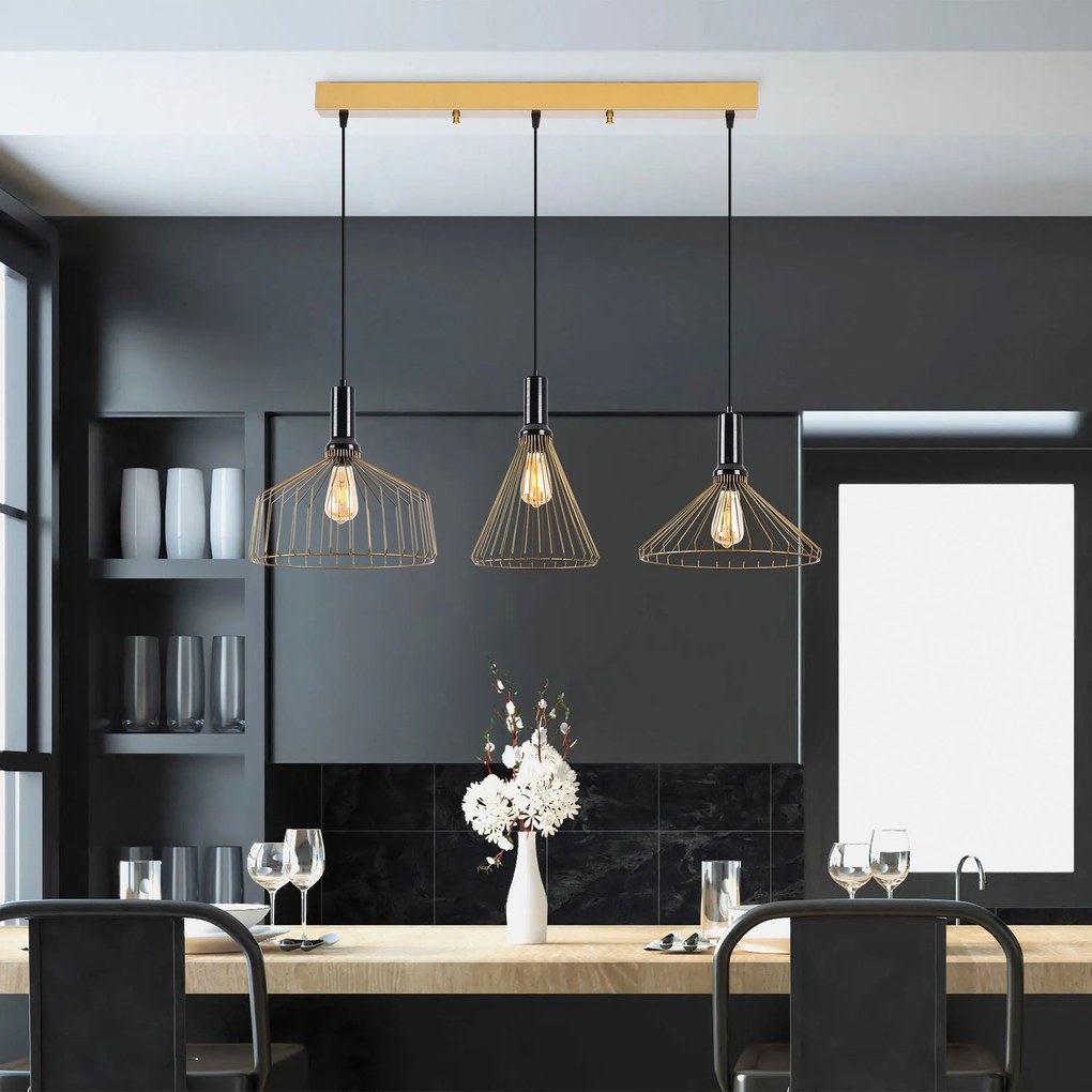 **** Candeeiro Suspenso Dear – Ouro Brilhante – 104 x 34 x 135 cm
**