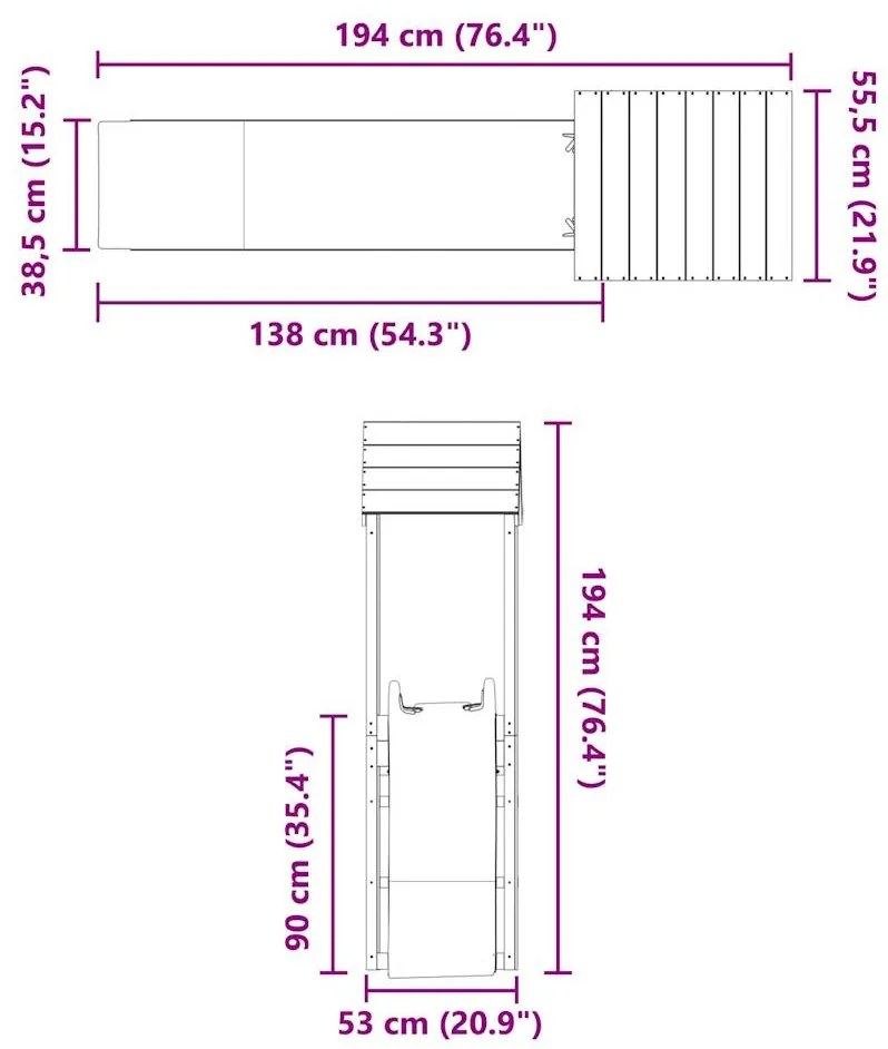 Conjunto de brincar para exterior madeira de pinho impregnada