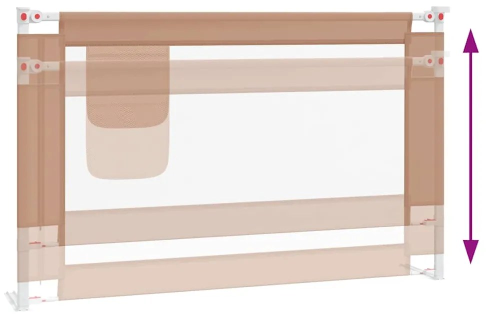 Barra segur. p/ cama infantil tecido 120x25cm cinza-acastanhado