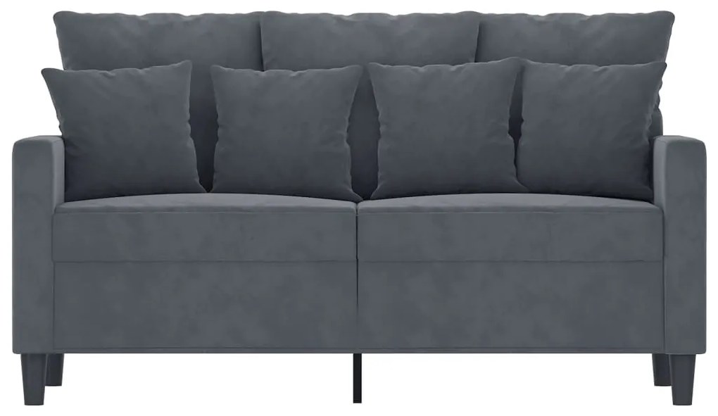Sofá de 2 lugares 120 cm veludo cinza-escuro