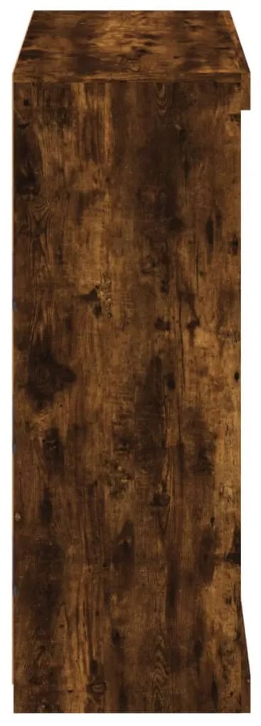 Aparador com luzes LED 81x37x100 cm carvalho fumado
