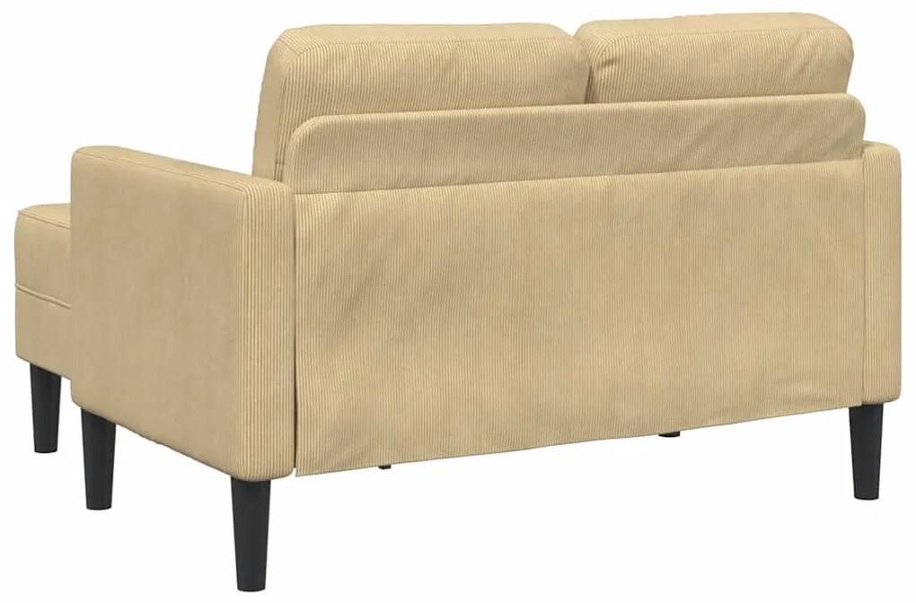 Sofá 2 lugares com Chaise em L 125cm linho verde cinzento