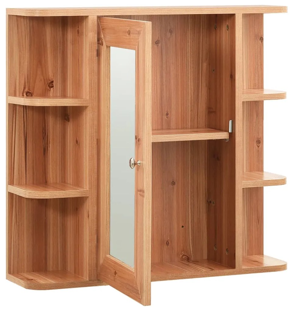 Armário espelhado para casa de banho 66x17x63 cm MDF carvalho
