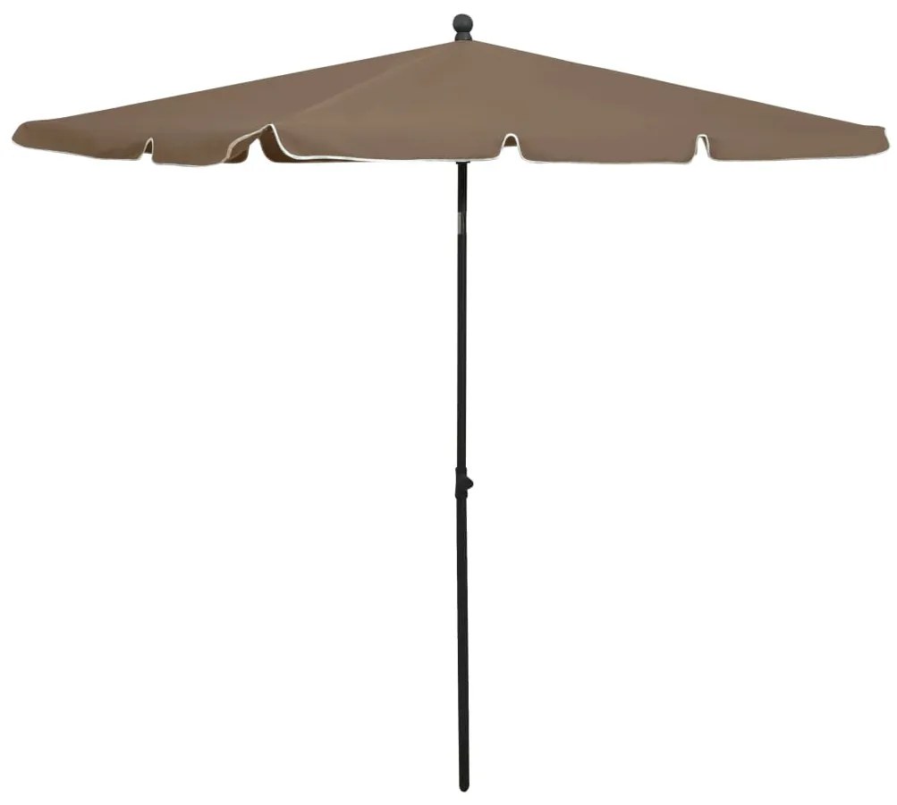 315546 vidaXL Guarda-sol de jardim c/ mastro 210x140 cm cinzento-acastanhado