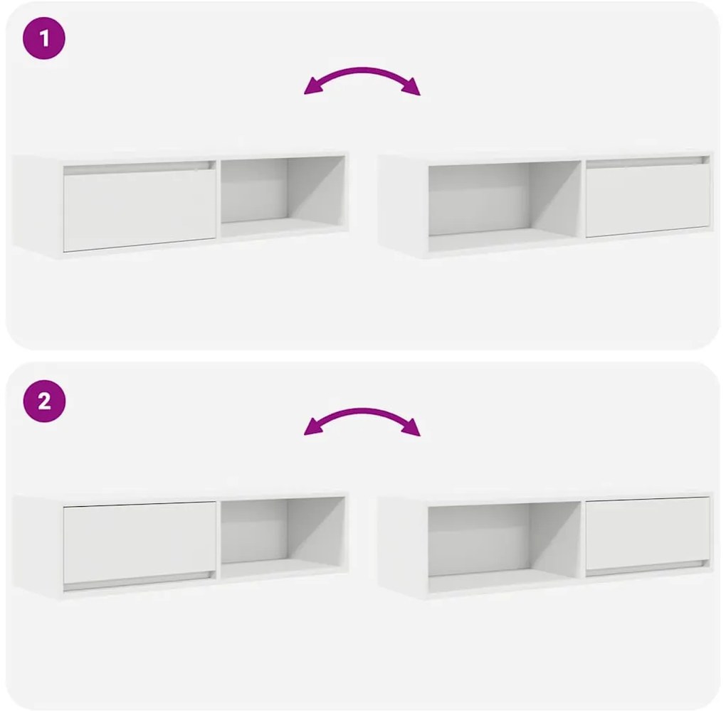 Móveis de TV 2 pcs 100x31x25,5 cm deriv. madeira branco