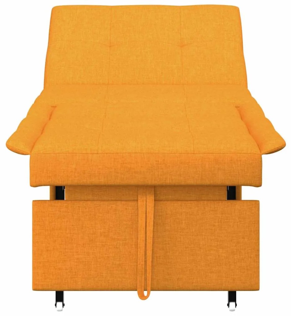 Sofá-cama 3 em 1 com design retrátil em tecido amarelo escuro