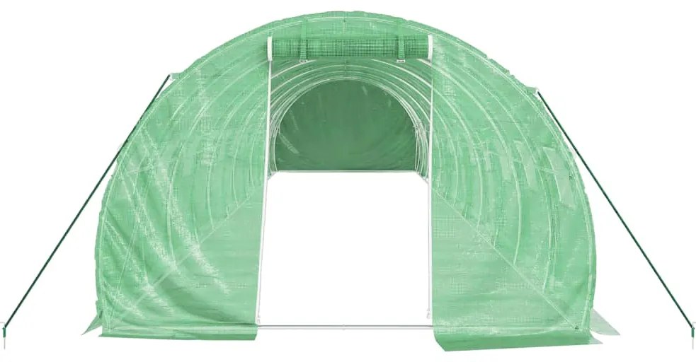 Estufa com estrutura de aço 36 m² 12x3x2 m verde