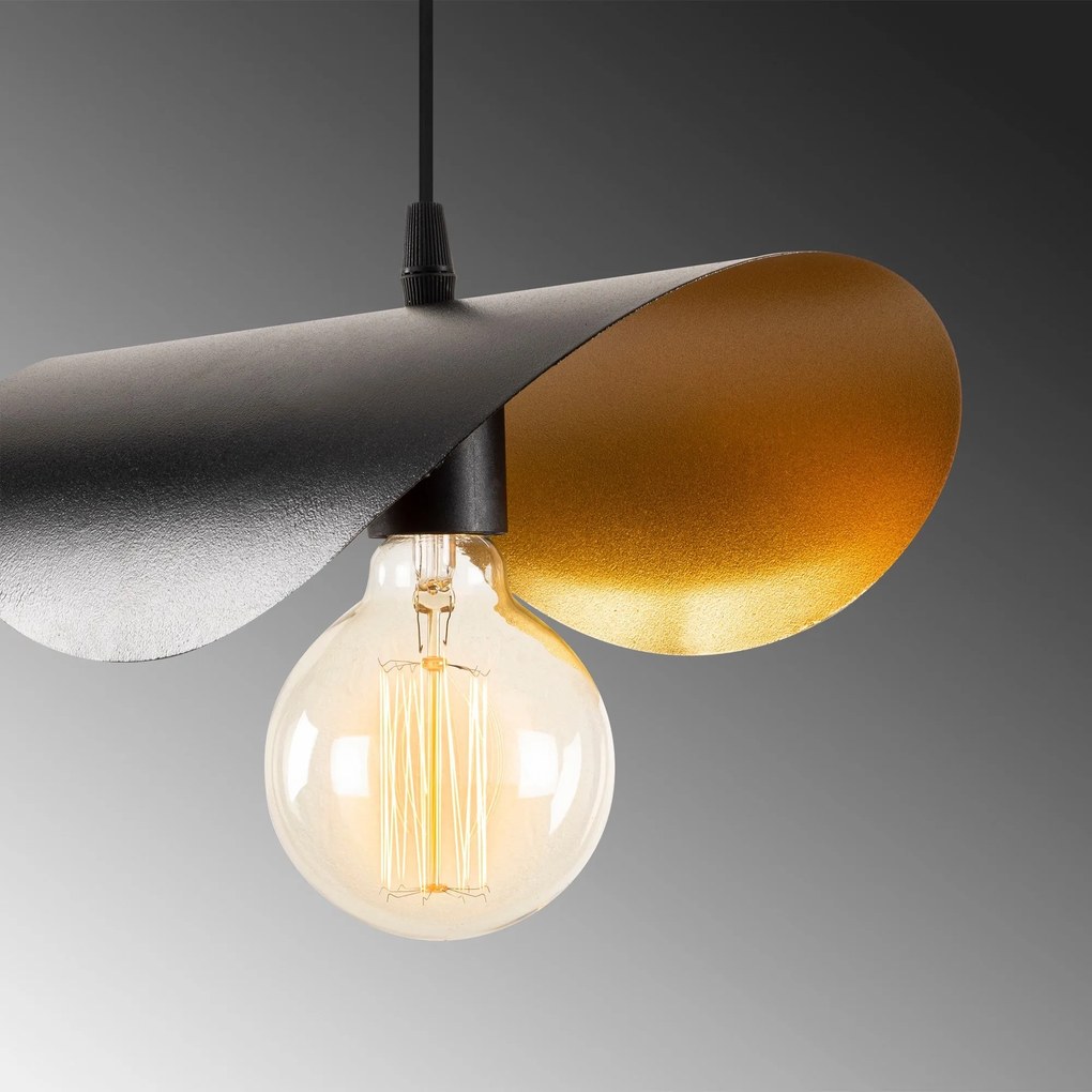 Chandelier Sivani – Preto e Dourado – 30 x 17 cm