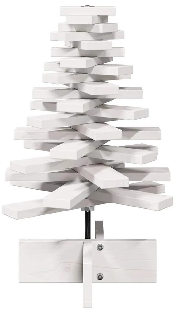 Árvore Natal decorativa 60 cm madeira de pinho maciça branco