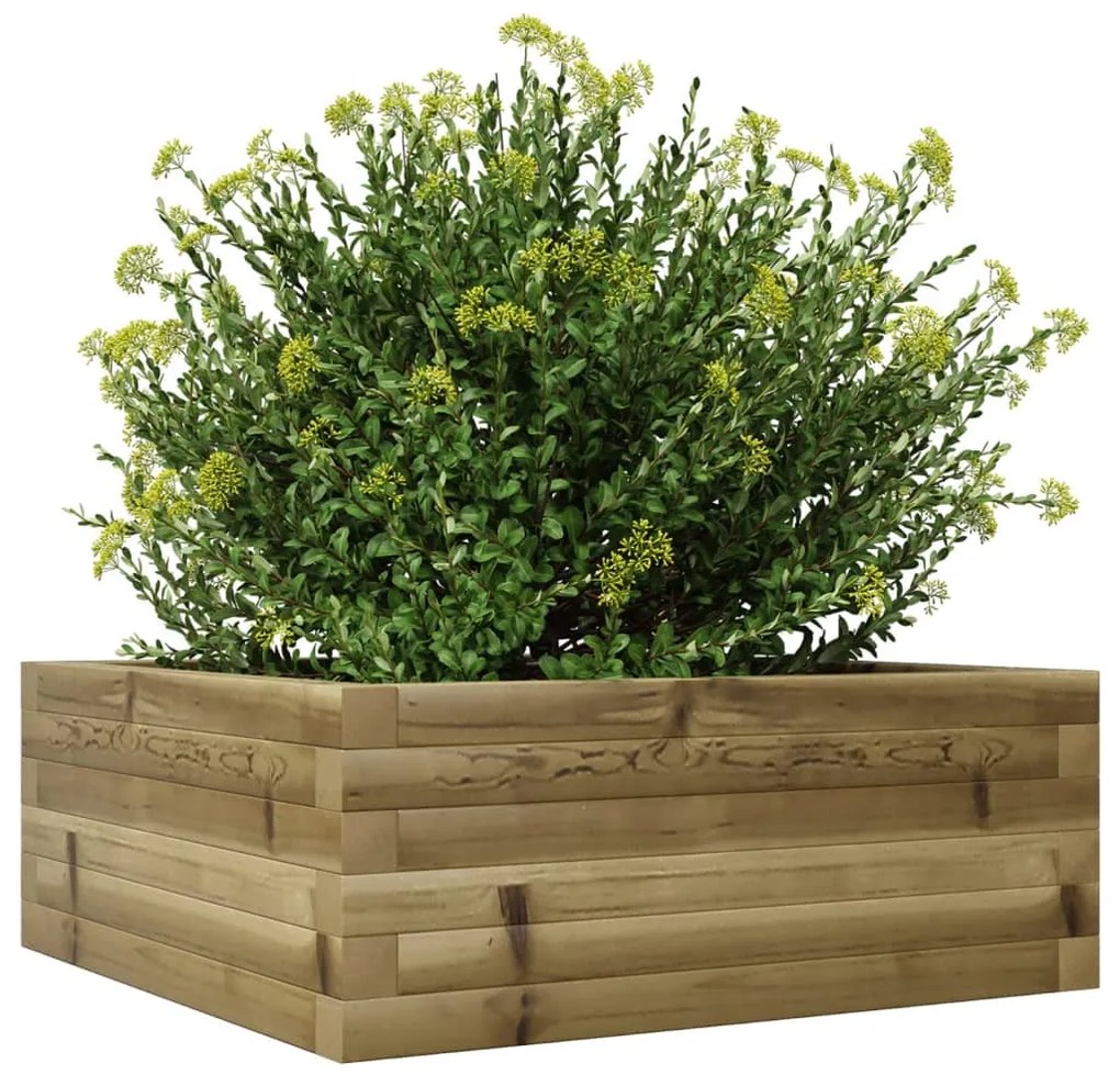 Vaso/floreira de jardim 60x60x23 cm madeira de pinho impregnada