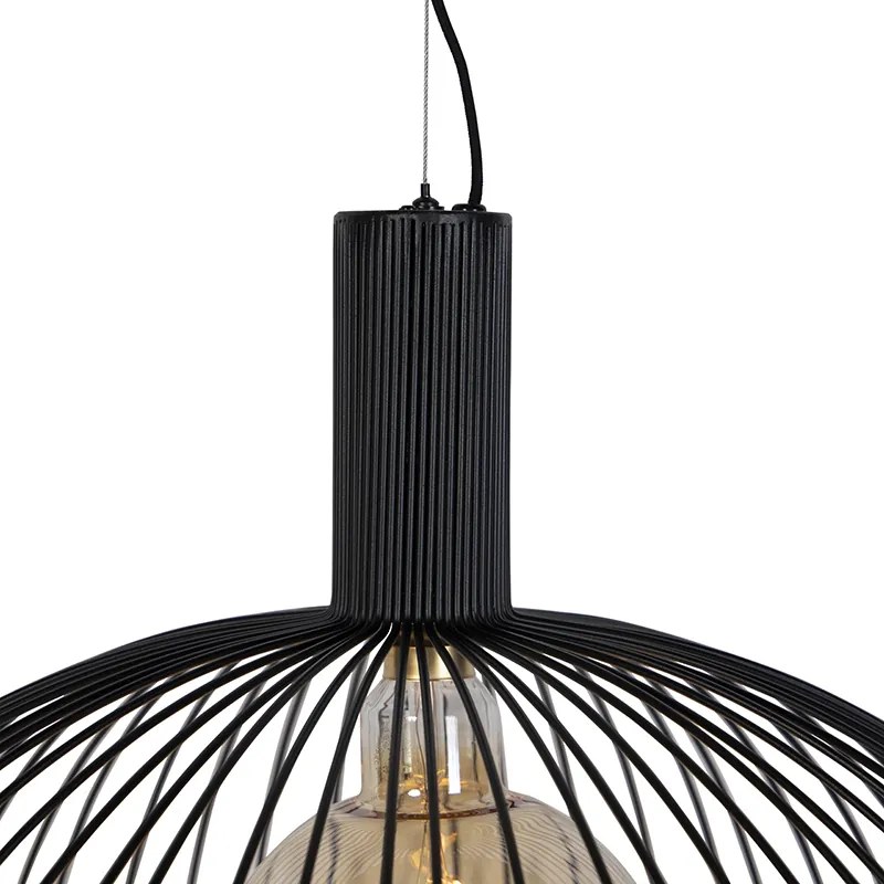 Candeeiro de suspensão design redondo preto 70 cm - Dos Moderno