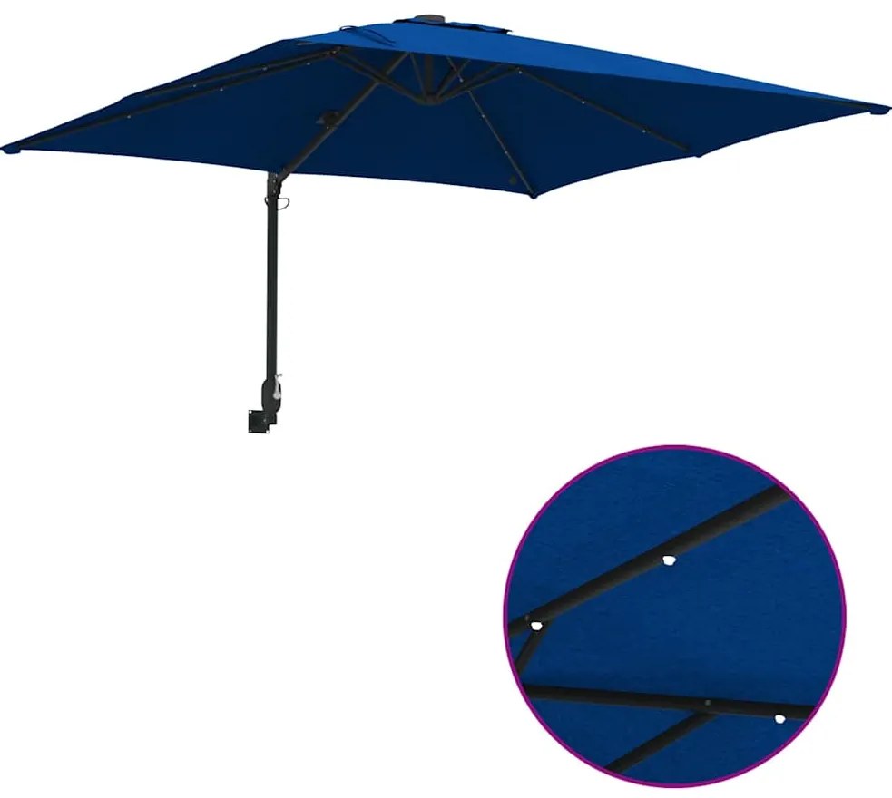 Guarda-sol de Jardim Azul Azur 248.5 x 247.5 x 160 cm tecido