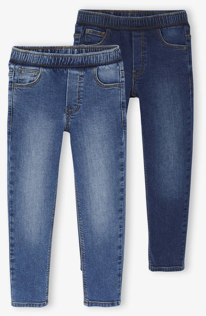 Lote de 2 Jeans Slim com cós elástico e ajustável stone