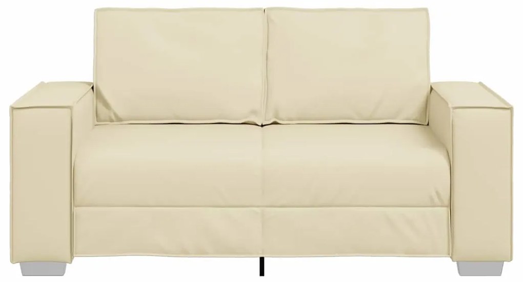 Sofá Loveseat vidaXL Creme 120 cm em Couro Sintético