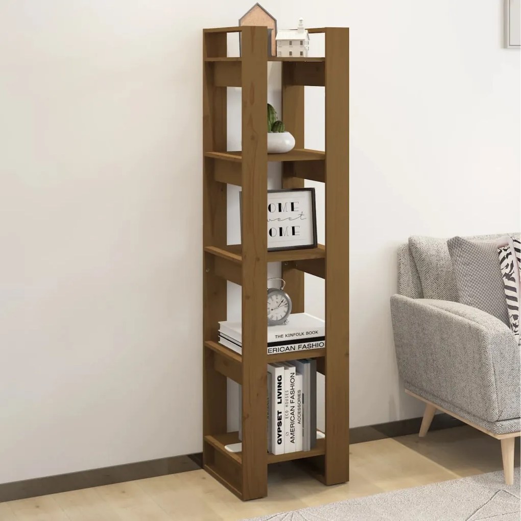 813872 vidaXL Estante/divisória 41x35x160 cm pinho maciço castanho mel