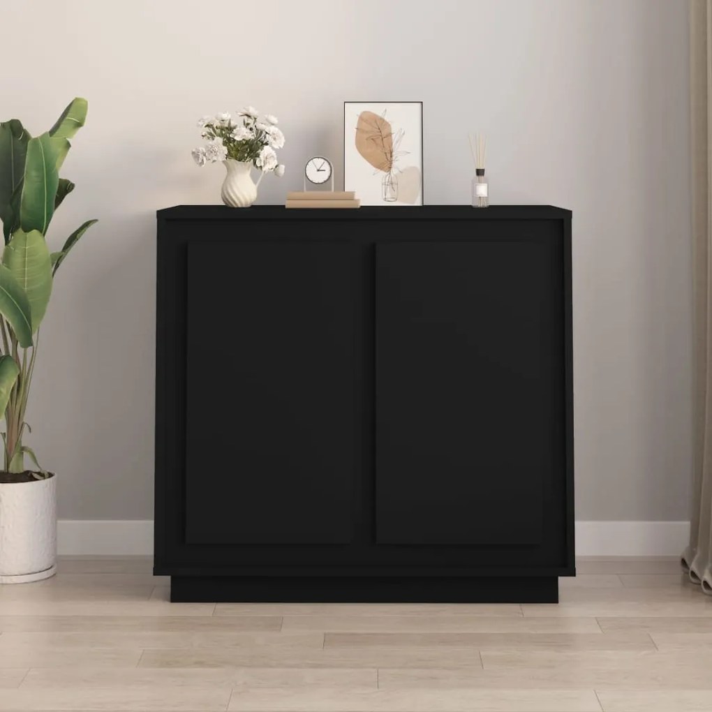 vidaXL Aparador 80x34x75 cm derivados de madeira preto