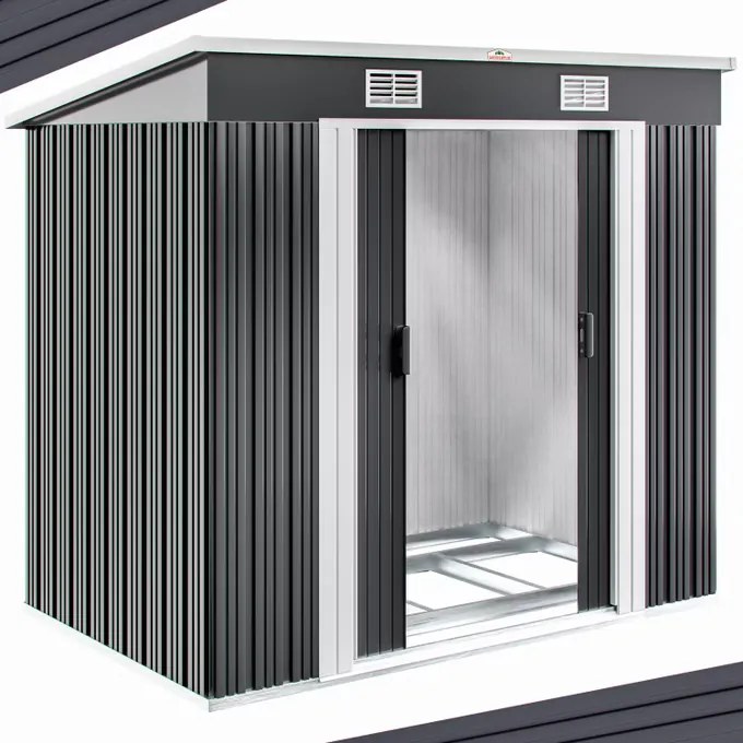 Abrigo Jardim para ferramentas em metal 196x122x182 cm antracite