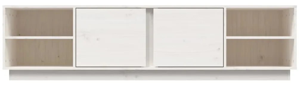 Móvel de TV 156x40x40 cm madeira de pinho maciça branco