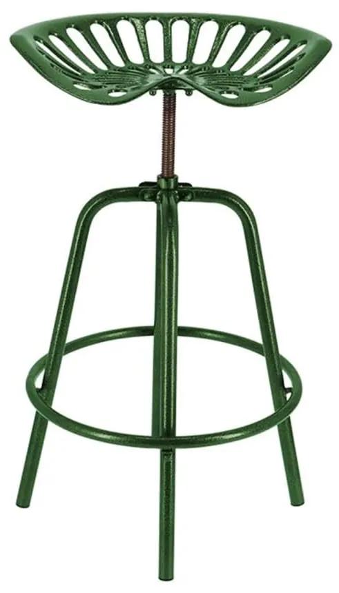 Esschert Design Cadeira de bar industrial verde
