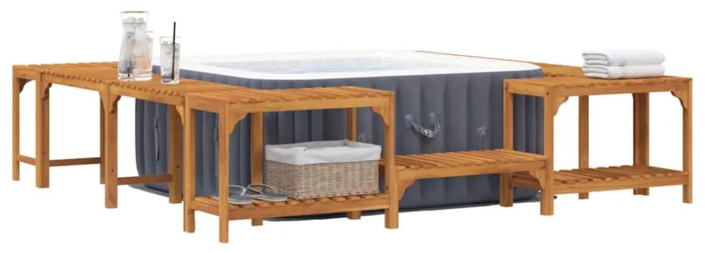 Entorno para Banheira de Hidromassagem Castanho 250 x 250 cm