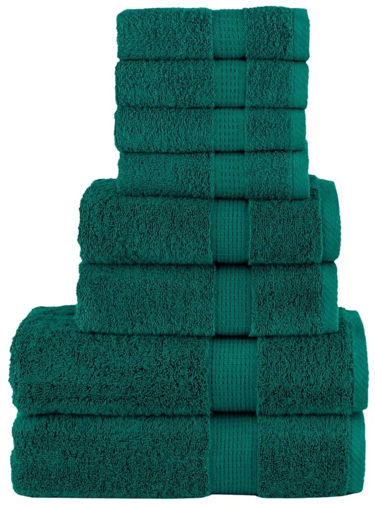 vidaXL 8pcs Conjunto toalhas banho premium SOLUND 600 gsm verde