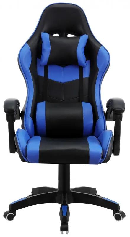 Cadeira de escritório SAKHIR, racing, pele sintética preta e azul