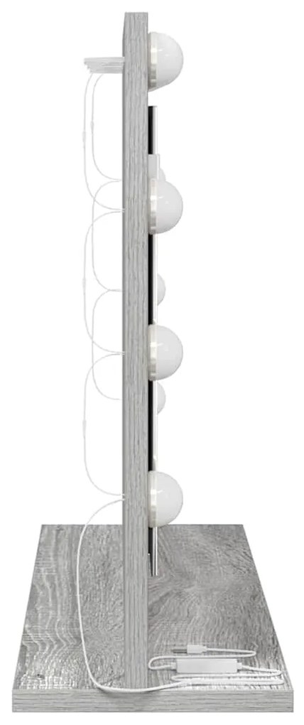 Espelho de Toucador Cinzento Sonoma MDF, Vidro 60 x 45 x 18 cm