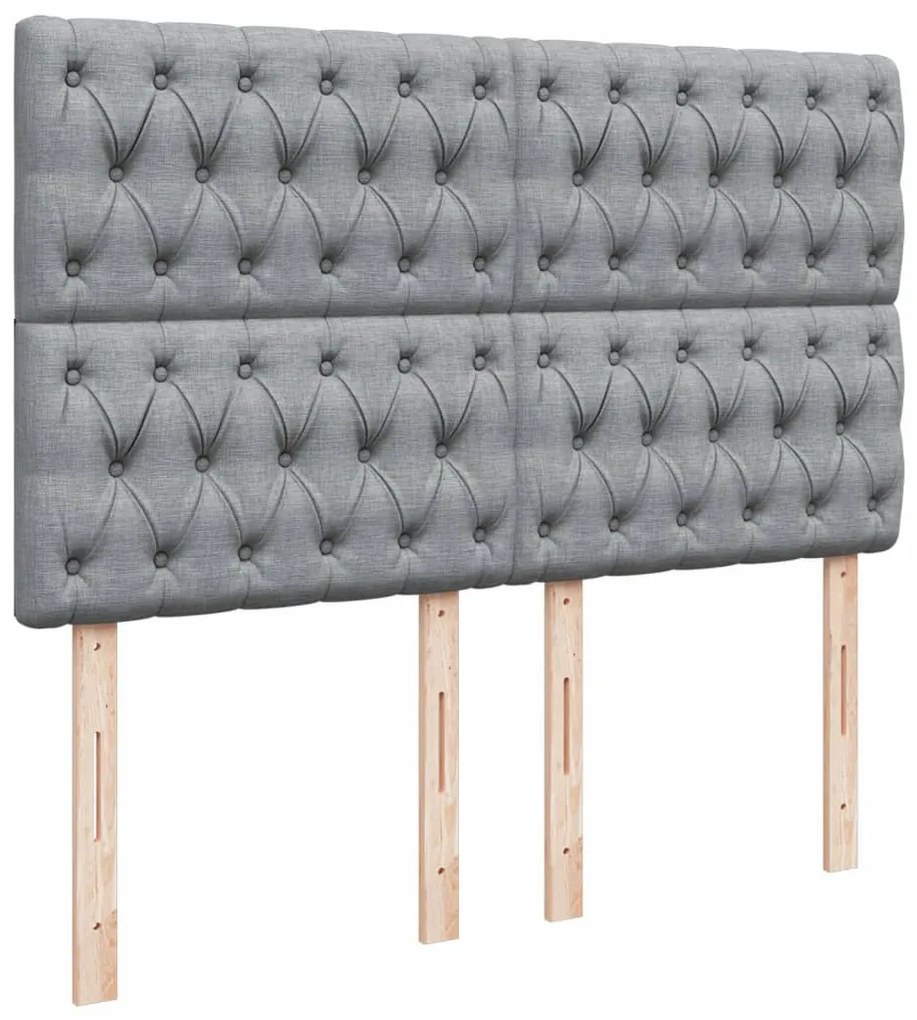 Cama com molas/colchão 140x200 cm tecido cinzento-claro