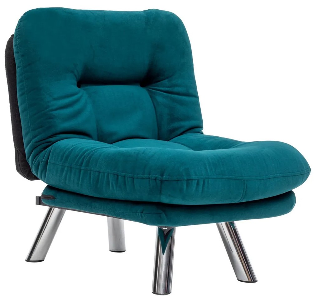 Sofá-Cama de 1 Lugar Misa – Verde Petróleo – 52x70x40 cm