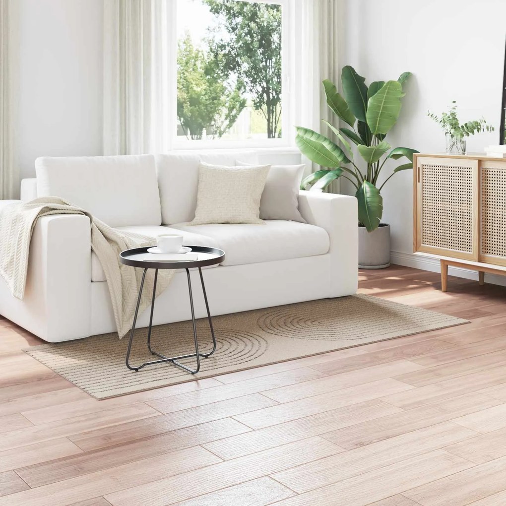 vidaXL Tapetes de área Retangular HUARTE Bege 150 x 80 cm Poliéster