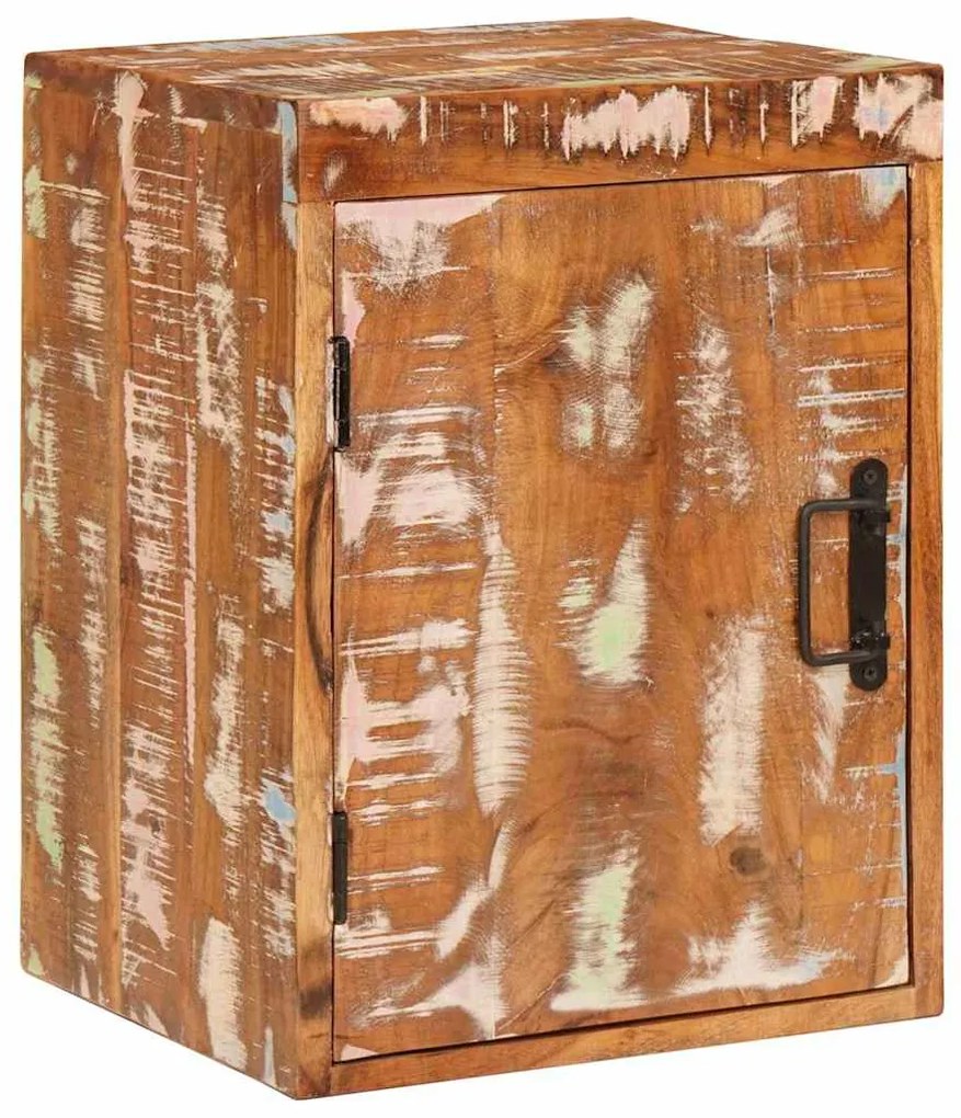 vidaXL Mesa-de-cabeceira Castanho Madeira recuperada maciça